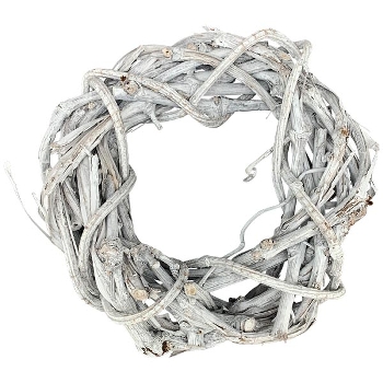 Kranz Willow, weiß, Rattan, 25x25x5 cm