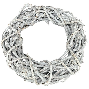 Kranz Willow, weiß, Rattan, 35x35x7 cm
