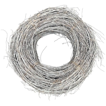 Kranz Willow, weiß, Rattan, 43x43x13 cm