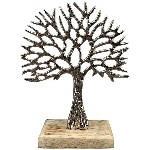 Baum Puri, silber, Alu/Holz, 15,5x5x20 cm