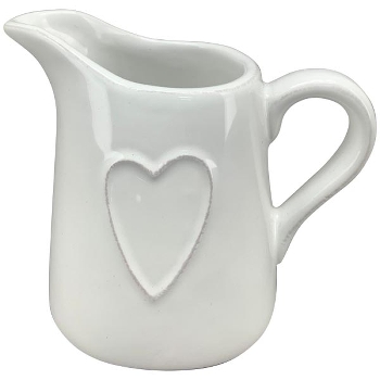 MilchKännchen Cœur, weiß, Stoneware, 9,3x7,7x10,7 cm