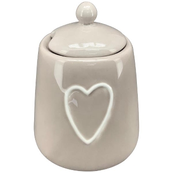 Dose Cœur, beige, Stoneware, 9,25x9,25x12,5 cm