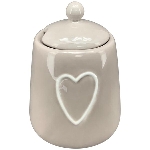 Dose Cœur, beige, Stoneware, 9,25x9,25x12,5 cm
