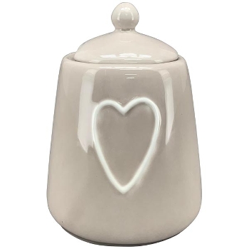 Dose Cœur, beige, Stoneware, 9,25x9,25x12,5 cm