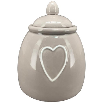 Dose Cœur, beige, Stoneware, 11,8x11,8x14 cm