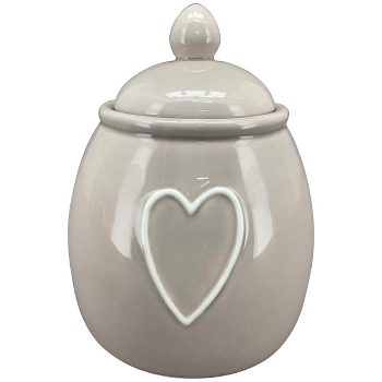 Dose Cœur, beige, Stoneware, 13,5x13,5x16,5 cm