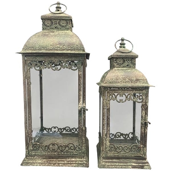LaternenSet/2 ArtFerro, Metall/Glas, 18x18x46 cm,