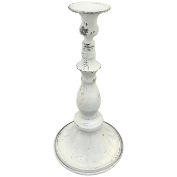 KerzenHalter ClairBlanc, weiß, Metall, 13,5x13,5x27,5 cm