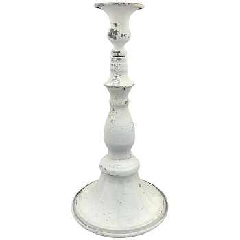 KerzenHalter ClairBlanc, weiß, Metall, 13,5x13,5x27,5 cm