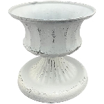 Pokal ClairBlanc, weiß, Metall, 15,5x15,5x14,5 cm