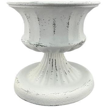 Pokal ClairBlanc, weiß, Metall, 15,5x15,5x14,5 cm