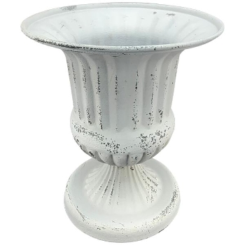 Pokal ClairBlanc, weiß, Metall, 21x21x22 cm