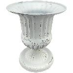 Pokal ClairBlanc, weiß, Metall, 21x21x22 cm