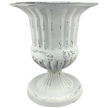 Pokal ClairBlanc, weiß, Metall, 21x21x22 cm