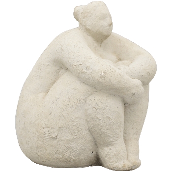 FrauenSkulptur DUR, creme, Zement, 20x21x26 cm