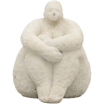 FrauenSkulptur DUR, creme, Zement, 20x21x26 cm