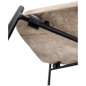 Tisch Dalle, beige, Marmor/Metall, 41x27,5x54,5 cm