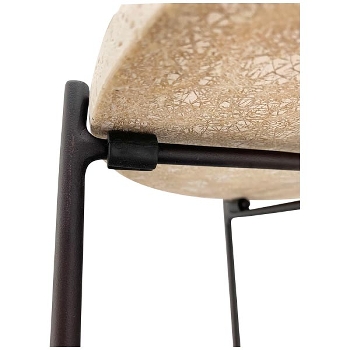 Tisch Dalle, beige, Marmor/Metall, 38x38x54 cm