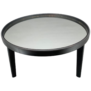 Tisch Sobre, schwarz, Holz/Glas, 65x65x38 cm