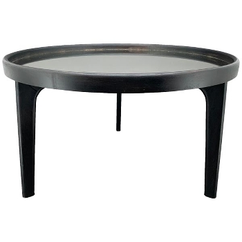 Tisch Sobre, schwarz, Holz/Glas, 65x65x38 cm