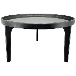 Tisch Sobre, schwarz, Holz/Glas, 65x65x38 cm