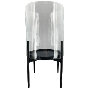 WindLicht mit Ständer Verre, Glas/Metall, 23x23x40 cm