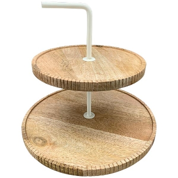 Etagere Dost, natur/weiß, Holz/Metall, 28x28x27,5 cm