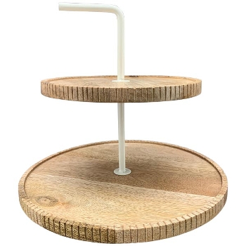 Etagere Dost, natur/weiß, Holz/Metall, 28x28x27,5 cm