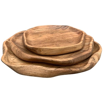 Tablett Dost, natur, Holz, 23x22x2,5 cm