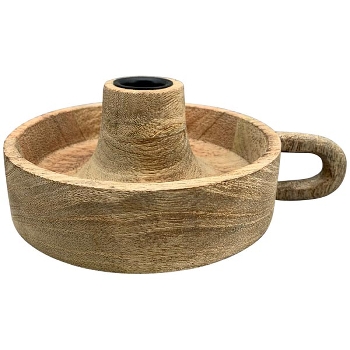 KerzenHalter Dost, natur, Holz, 16,5x13x6,3 cm