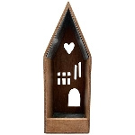 WindLichtHaus Dost, natur, Holz/Metall, 7x7x20 cm