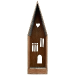WindLichtHaus Dost, natur, Holz/Metall, 9x7x35 cm