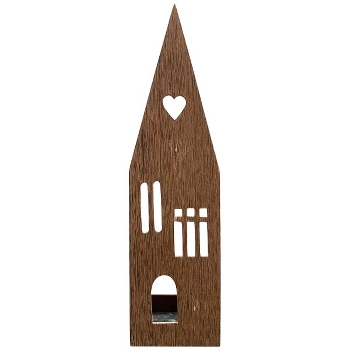 WindLichtHaus Dost, natur, Holz/Metall, 9x7x35 cm