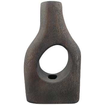 Vase Antiquité, braun, Holz, 15x5x26,5 cm