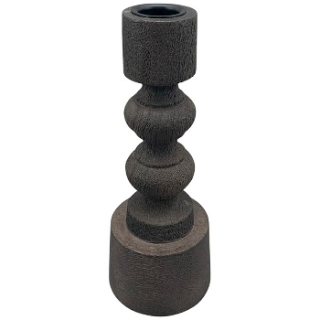 KerzenHalter Antiquité, braun, Holz, 6x6x16,5 cm