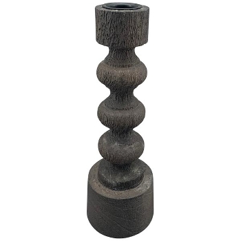 KerzenHalter Antiquité, braun, Holz, 6x6x18,5 cm