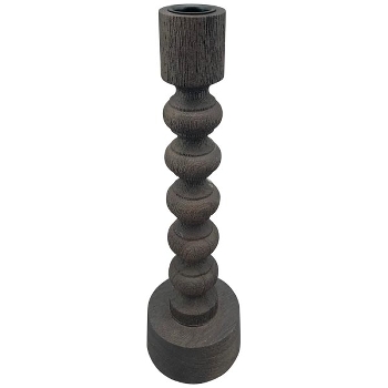 KerzenHalter Antiquité, braun, Holz, 8x8x28 cm