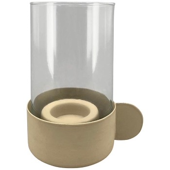 WindLicht Dazz, creme, Metall/Glas, 13,5x9,7x15,5 cm