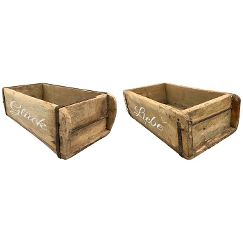 Kasten "Glück & Liebe" Antiquité, Holz, 32x14x9 cm