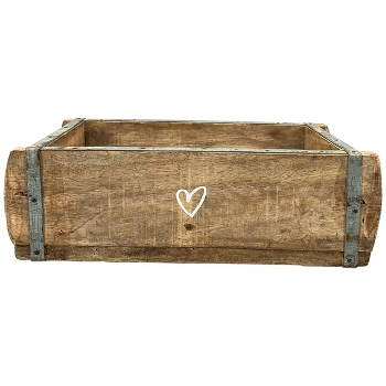 Kasten "Herz" Antiquité, Holz, 32x14x9 cm