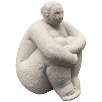 FrauenSkulptur DUR, grau, Zement, 20x21x26 cm