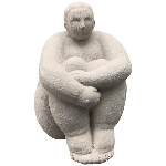 FrauenSkulptur DUR, grau, Zement, 20x21x26 cm