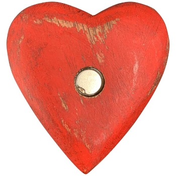 HerzMagnet Dost, rot, Holz, 5,5x1x5,5 cm