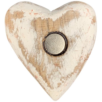 HerzMagnet Dost, weiß, Holz, 4x1x4 cm