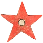 SternMagnet Dost, rot, Holz, 6x1x6 cm