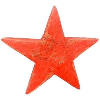 SternMagnet Dost, rot, Holz, 6x1x6 cm