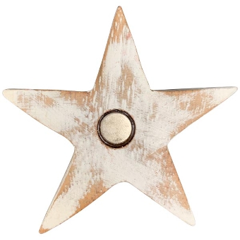 SternMagnet Dost, weiß, Holz, 6x1x6 cm