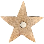 SternMagnet Dost, natur, Holz, 6x1x6 cm