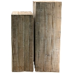 SäulenSet/2 Bloom, natur/weiß, Holz, 29x29x75 cm, 34x34x95 cm