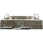 Tablett Bloom, grau/weiß, Holz/Metall, 25x20x8 cm